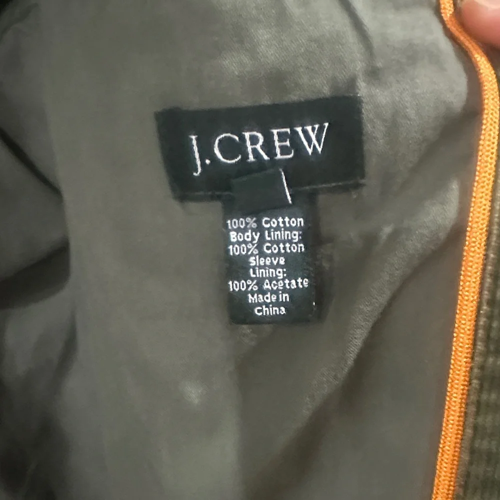 J. Crew Men's Olive Corduroy Military-Inspired Field Blazer